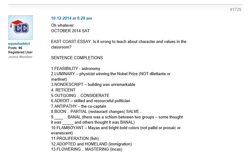 Sat essay prompt october 6 2012